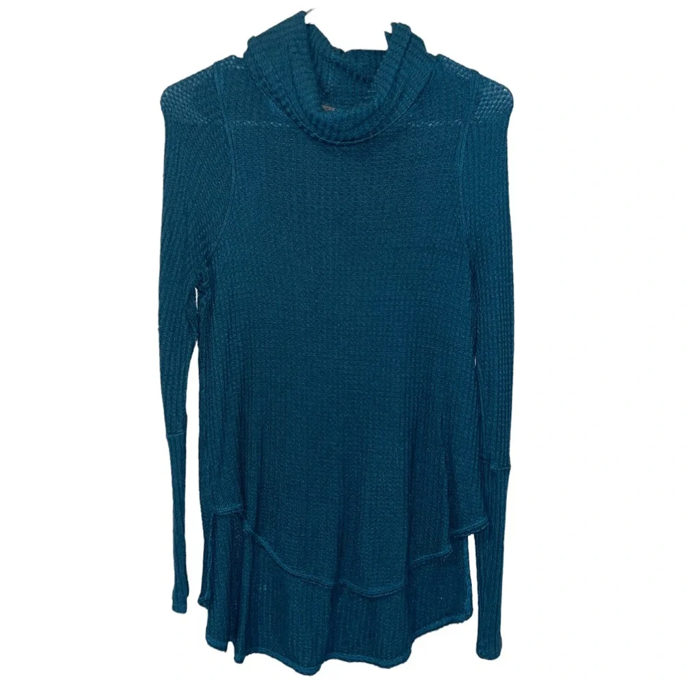 FREE PEOPLE Kristina Drippy Thermal Long Sleeve Waffle Knit Size XS - Picture 2 of 2
